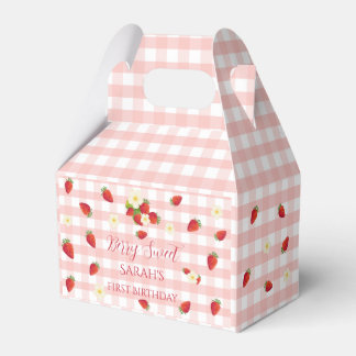 Berry Sweet Strawberry 1st Birthday Party Gift  Favor Boxes