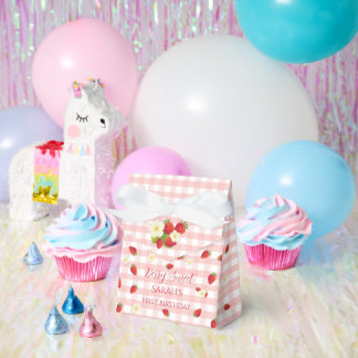 Berry Sweet Strawberry 1st Birthday Party Gift  Favor Boxes