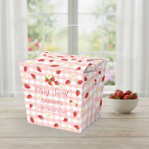 Berry Sweet Strawberry 1st Birthday Party Gift  Favor Boxes