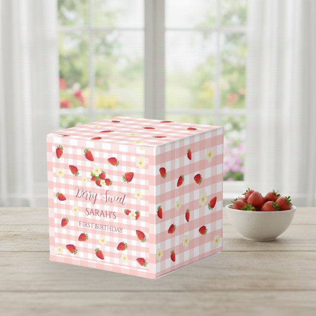 Berry Sweet Strawberry 1st Birthday Party Gift  Favor Boxes (Berry Sweet Strawberry 1st Birthday Party Gift Favor Boxes)