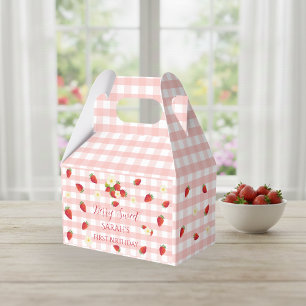 Berry Sweet Strawberry 1st Birthday Party Gift  Favor Boxes