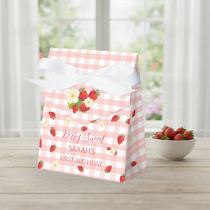 Berry Sweet Strawberry 1st Birthday Party Gift  Favor Boxes