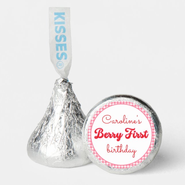 Berry Sweet Strawberry 1st Birthday Party Hershey®'s Kisses® (Front)