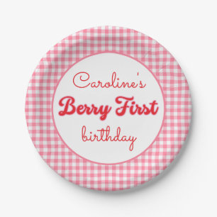 Berry Sweet Strawberry 1st Birthday Party Paper Plates