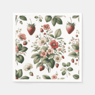 Berry Sweet Strawberry All Over Pattern Napkins