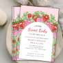 Berry Sweet Strawberry Arch Girl Baby Shower Invitation