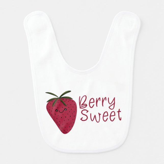 Berry Sweet Strawberry Baby Bib (Front)