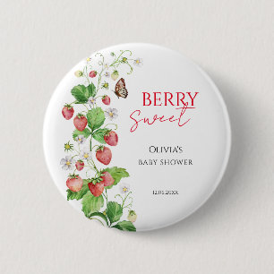 Berry Sweet Strawberry Baby Shower Button