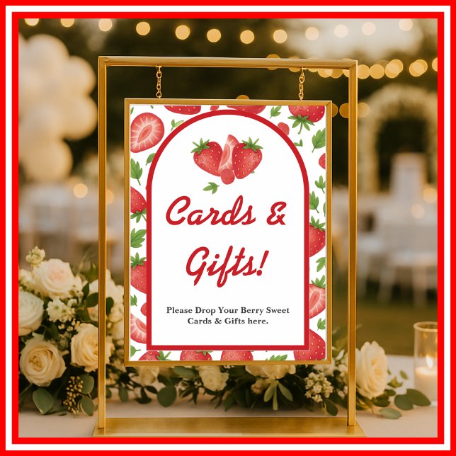  Berry Sweet Strawberry Baby Shower Cards & Gifts  Poster (Creator Uploaded)
