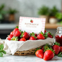 Berry Sweet Strawberry Baby Shower Diaper Raffle