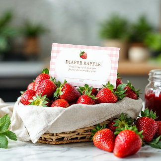 Berry Sweet Strawberry Baby Shower Diaper Raffle Enclosure Card