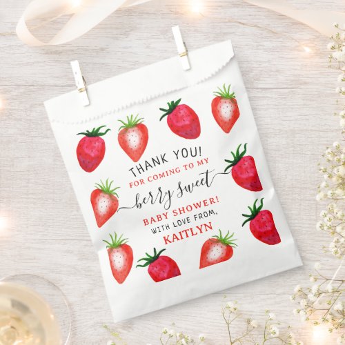 Berry Sweet Strawberry Baby Shower Favor Bag