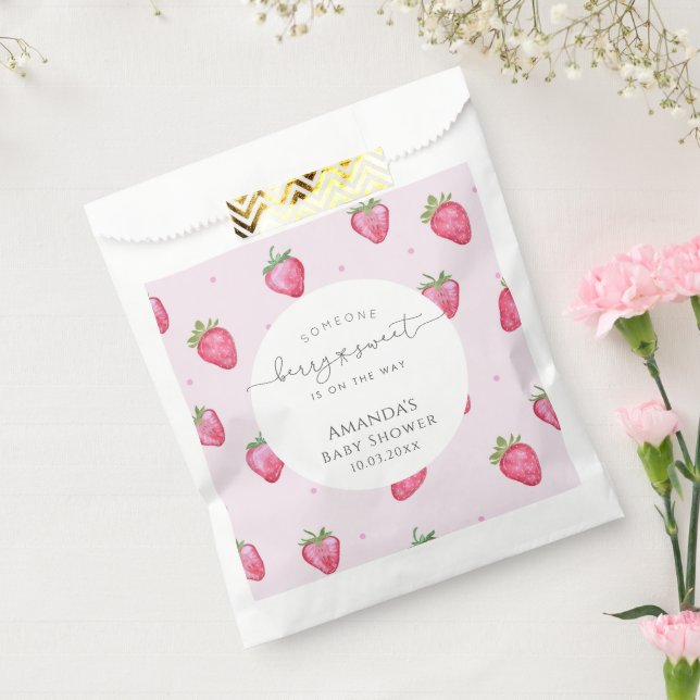Berry Sweet Strawberry Baby Shower Favor Bag (Sealed)