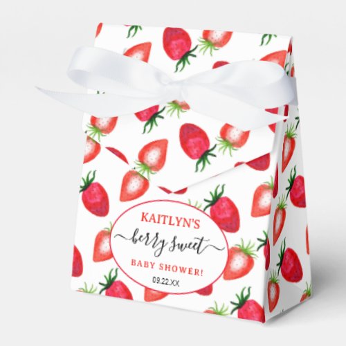 Berry Sweet Strawberry Baby Shower Favor Boxes