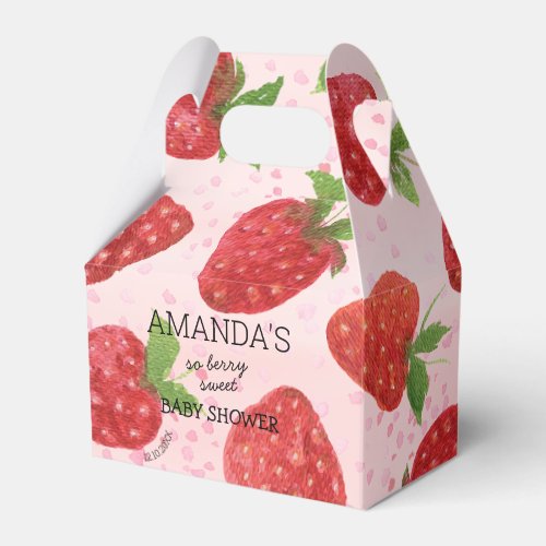 Berry Sweet Strawberry Baby Shower  Favor Boxes