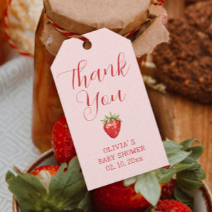 Berry Sweet Strawberry Baby Shower Favor Gift Tags
