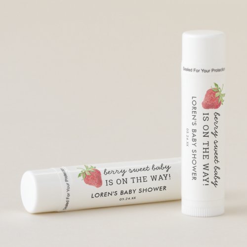 Berry Sweet Strawberry Baby Shower Favors Lip Balm