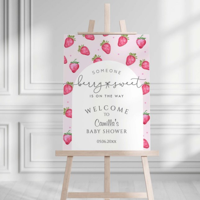 Berry Sweet Strawberry Baby Shower Foam Board (Creator Uploaded)
