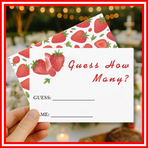 Berry Sweet Strawberry Baby Shower Guess How Many Enclosure Card