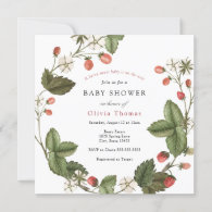 Berry Sweet Strawberry Baby Shower Invitation