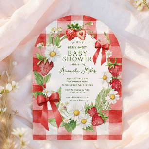 Berry Sweet Strawberry Baby Shower Invitation