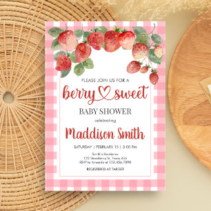 Berry Sweet Strawberry Baby Shower Invitation