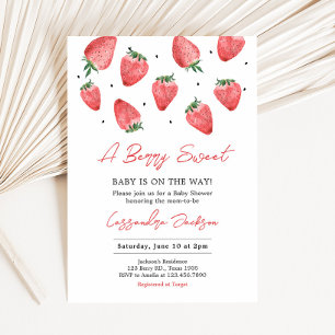 Berry Sweet Strawberry Baby Shower Invitation