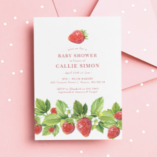 Berry Sweet Strawberry Baby Shower Invitation