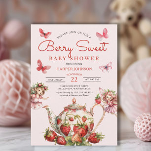 Berry Sweet Strawberry Baby Shower Invitation