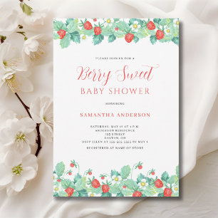 Berry Sweet Strawberry Baby Shower Invitation