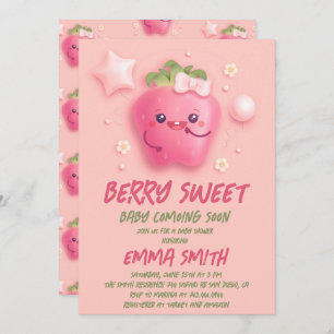 Berry Sweet Strawberry Baby Shower Invitation