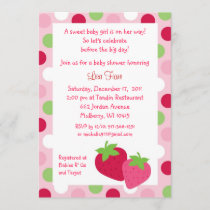 Berry Sweet Strawberry Baby Shower Invitations