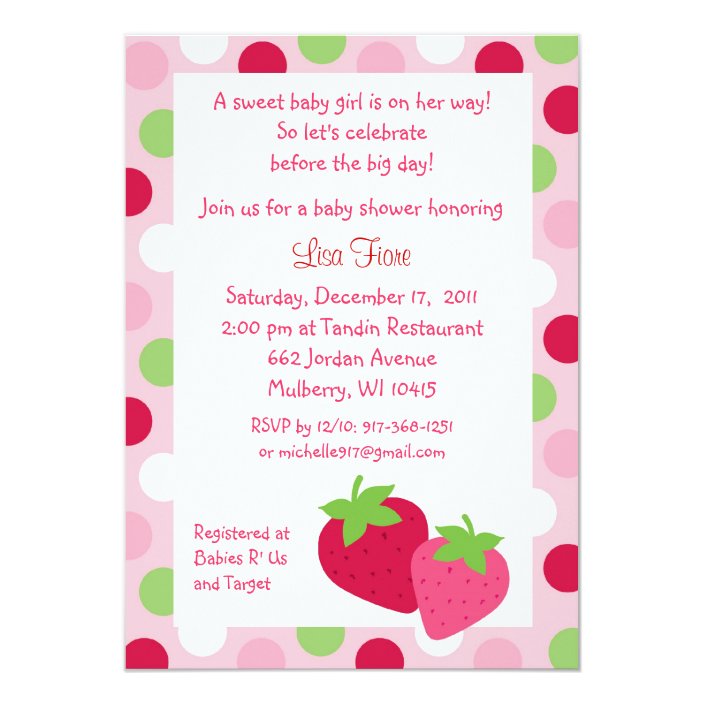 strawberry baby shower invitations