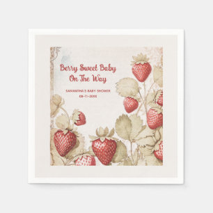 Berry Sweet Strawberry baby shower Napkins