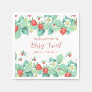 Berry Sweet Strawberry Baby Shower Napkins