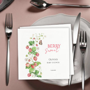 Berry Sweet Strawberry Baby Shower Napkins