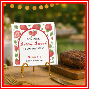 Berry Sweet Strawberry Baby Shower Napkins