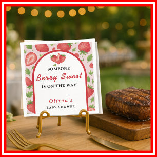 Berry Sweet Strawberry Baby Shower Napkins