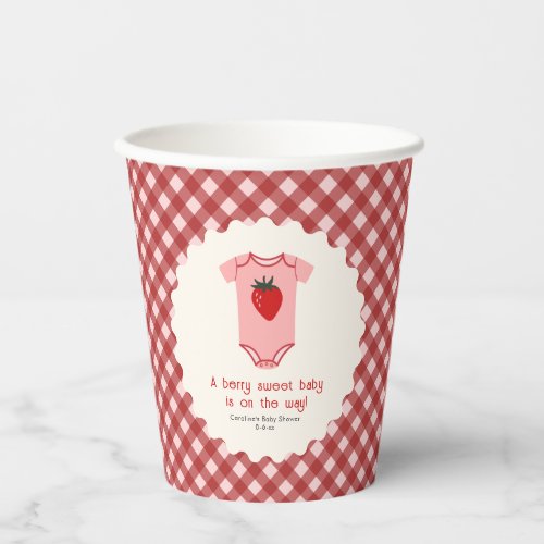 Berry Sweet Strawberry Baby Shower Paper Cups