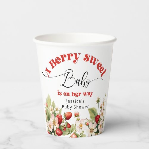 Berry sweet Strawberry baby shower Paper Cups