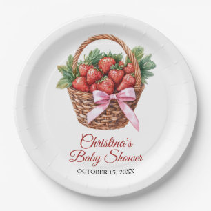 Berry Sweet Strawberry Baby Shower Paper Plates