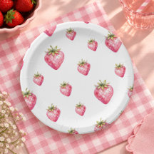 Berry Sweet Strawberry Baby Shower Paper Plates