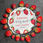 Berry Sweet Strawberry Baby Shower Paper Plates<br><div class="desc">Celebrate in style with these sweet and trendy baby shower paper plates. The design is easy to personalize with your own wording and your family and friends will be thrilled when they see these fabulous paper plates. Matching items can be found in the collection.</div>