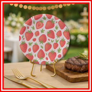 Berry Sweet Strawberry Baby Shower Paper Plates