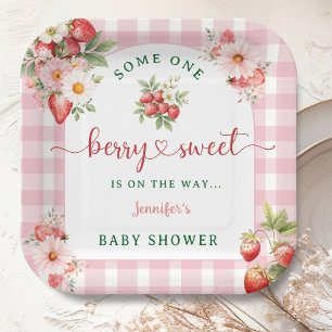 Berry Sweet Strawberry Baby Shower Paper Plates