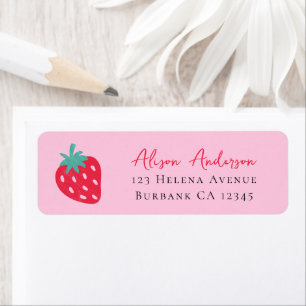 Berry Sweet Strawberry Baby Shower Return Address Label