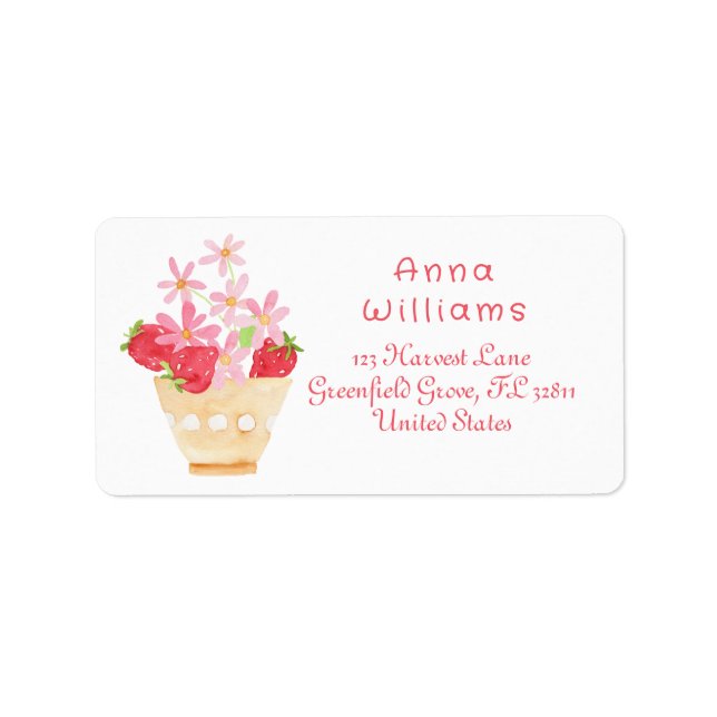 Berry Sweet Strawberry Baby shower Return Address Label (Front)