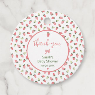 Berry Sweet Strawberry Baby Shower Thank You Favor Tags