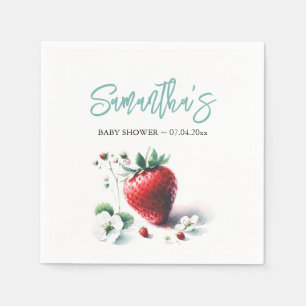 Berry Sweet Strawberry Baby Shower Theme Napkins