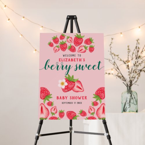 Berry Sweet Strawberry Baby Shower Welcome Party Foam Board